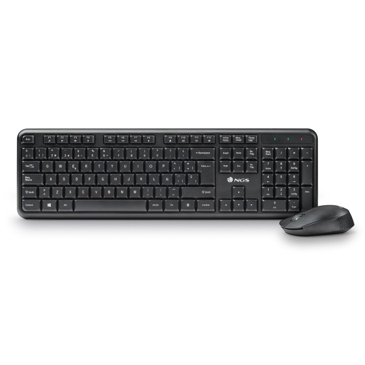 Teclado Y Mouse Ngs Wireless Harmonykit 12 Teclas Multimedia 1200dpi Color Negro