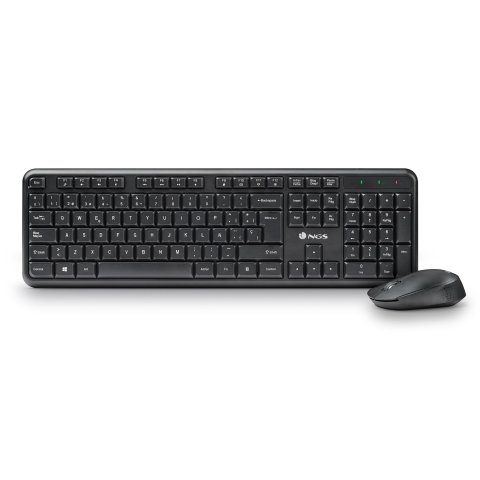 Teclado Y Mouse Ngs Wireless Harmonykit 12 Teclas Multimedia 1200dpi Color Negro