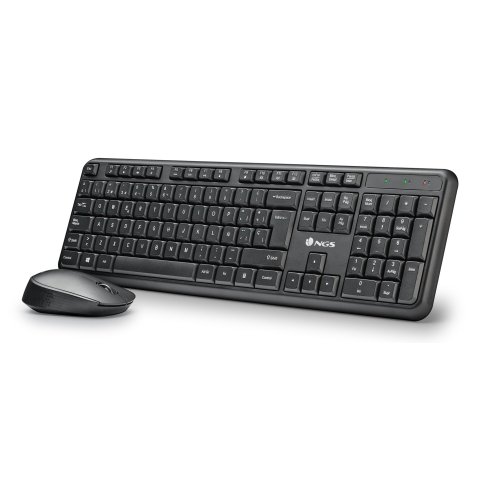 Teclado Y Mouse Ngs Wireless Harmonykit 12 Teclas Multimedia 1200dpi Color Negro