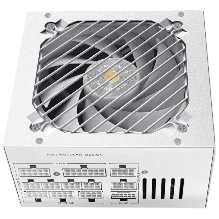 Fuente De Alimentacion Mars Gaming 850w Modular Atx 3.1 80+ Gold 140mm Silent Blanco