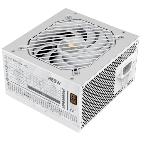 Fuente De Alimentacion Mars Gaming 850w Mpb850siw Extreme Silence 80 Plus Bronze Blanco