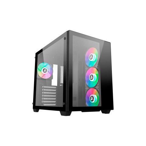 Caja Atx Semitorre Abysm Danube Sava 285 Black 1x3.5" 2x2.5" Usb-c Gpu Max 410mm