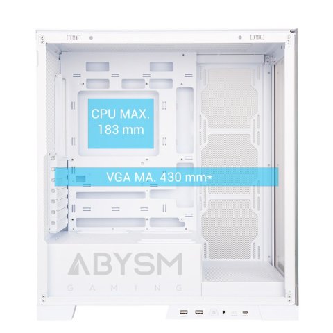 Caja Atx Semitorre Abysm Danube Sava H500 White 1x3.5" 1x2.5" Usb-c Gpu Max 430mm