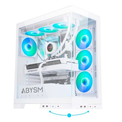 Caja Atx Semitorre Abysm Danube Sava H500 White 1x3.5" 1x2.5" Usb-c Gpu Max 430mm