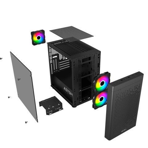Caja Microatx Gaming Abysm Danube Inva Mx202 Gpu 330mm 2x2.5 Cristal Templado