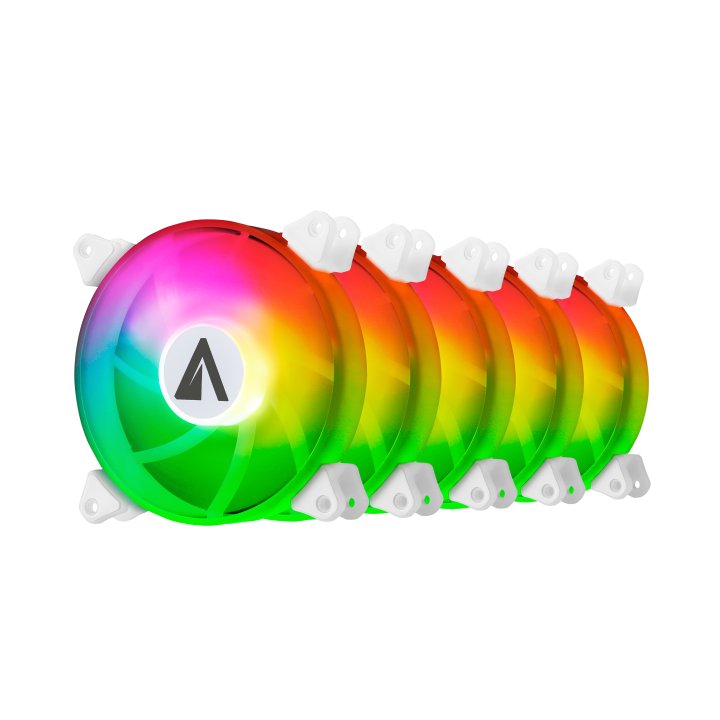 Kit 5xventilador Interno Abysm Arclight Argb White 120mm Mando A Distancia Y Controlador