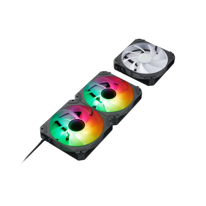 Kit 3xventilador Interno Abysm Arclight 2.0 Argb Black Conexion En Serie
