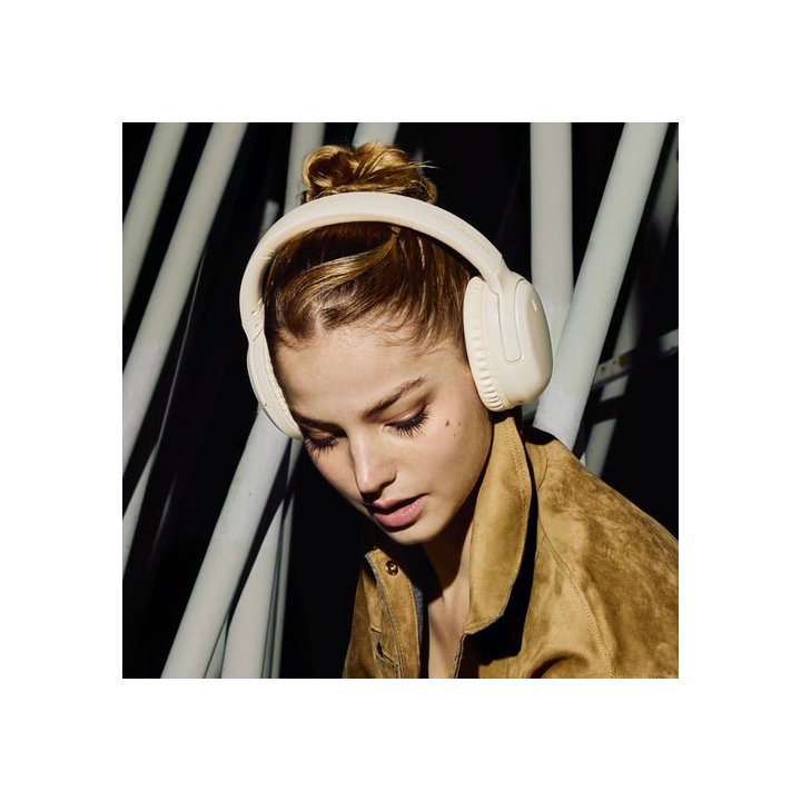 Auricular Bluetooth Energy Sistem Cream Rizz 50h De Bateria, Carga Rapida, Multidispositivo.