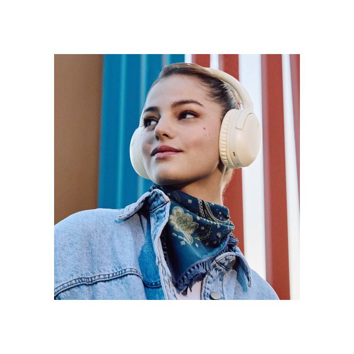 Auricular Bluetooth Energy Sistem Cream Rizz 50h De Bateria, Carga Rapida, Multidispositivo.