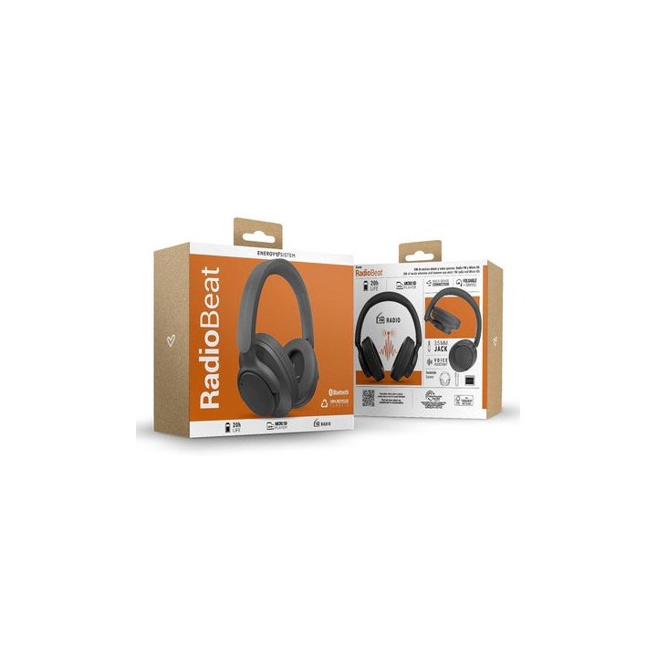 Auriculares Bluetooth Con Radio Energy Sistem  Radiobeat- Micro Sd Mp3 Player, Diseño Plegable, 20h De Autonomia