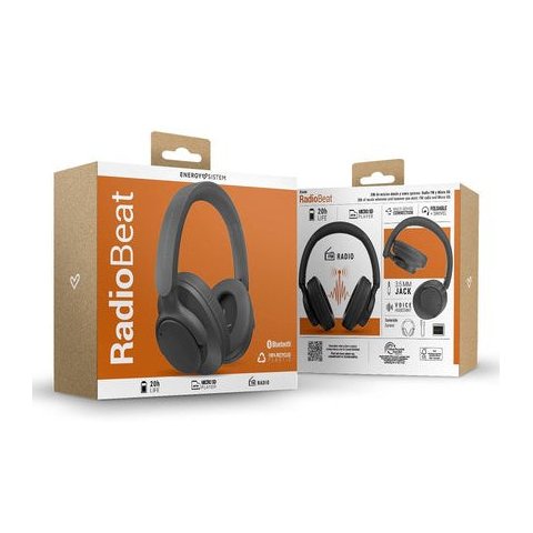 Auriculares Bluetooth Con Radio Energy Sistem  Radiobeat- Micro Sd Mp3 Player, Diseño Plegable, 20h De Autonomia