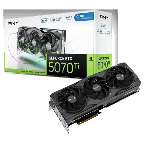 Vga Pny Geforce Rtx 5070 Ti Plus Oc 16gb Gddr7 256bit Cuda 8960 3xdp 1xhdmi  300w Triple Fan (chasis Rtx5080)