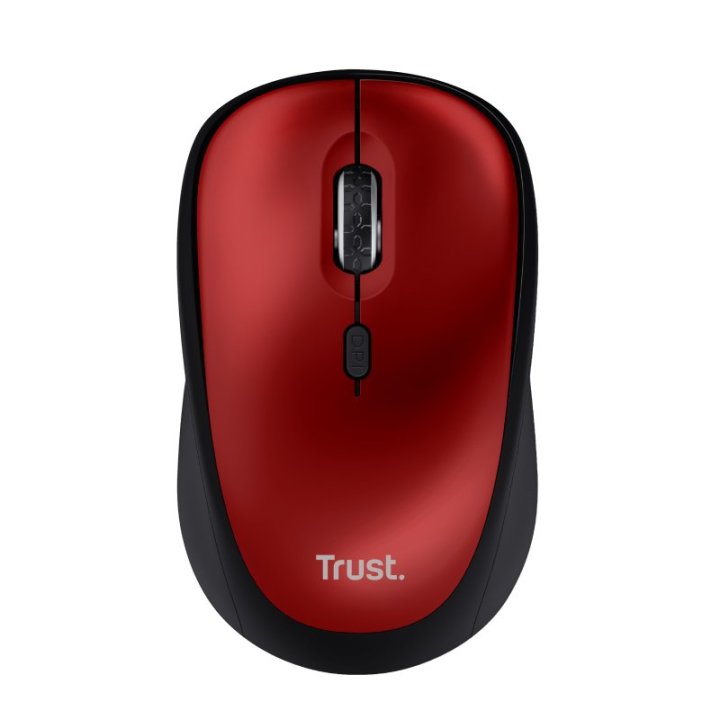Mouse Trust Wireless Yvi+ Eco Rojo 1600dpi Ajustable 4 Botones