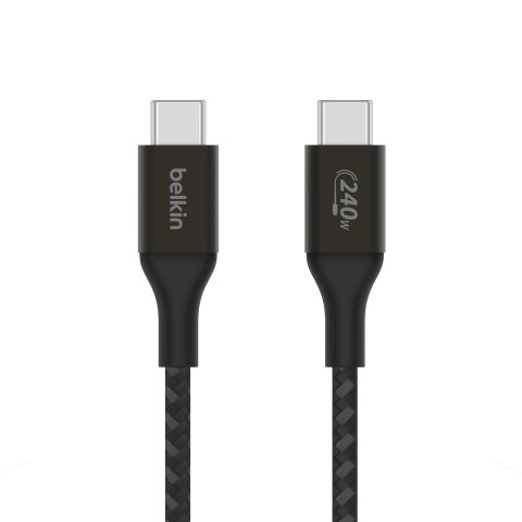 Cable Belkin Cab015bt1mbk Usb-c A Usb-c Boost Charge 1m 240w Doble Tranzado Negro	