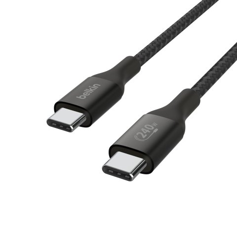 Cable Belkin Cab015bt1mbk Usb-c A Usb-c Boost Charge 1m 240w Doble Tranzado Negro	