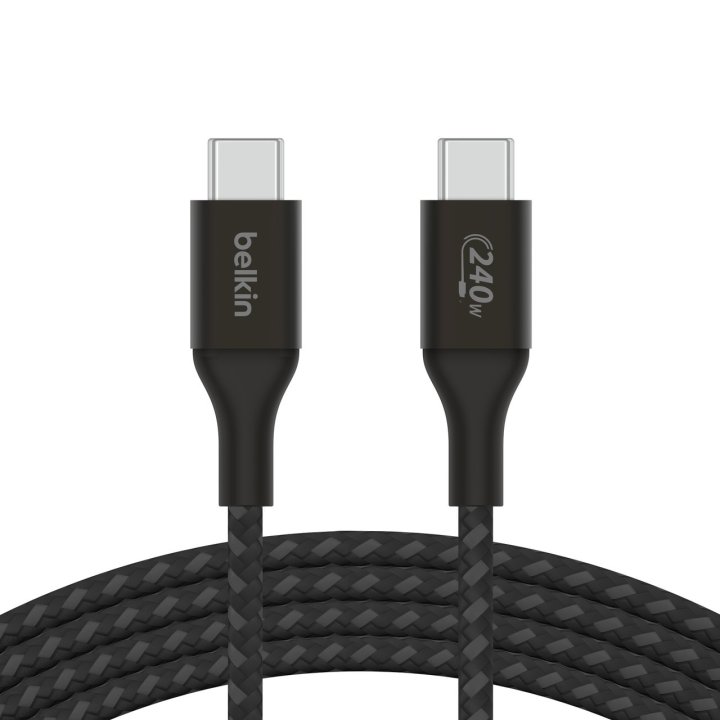 Cable Belkin Cab015bt1mbk Usb-c A Usb-c Boost Charge 1m 240w Doble Tranzado Negro	
