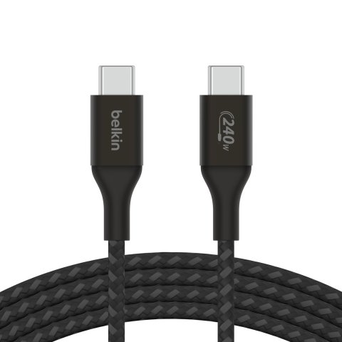 Cable Belkin Cab015bt1mbk Usb-c A Usb-c Boost Charge 1m 240w Doble Tranzado Negro	