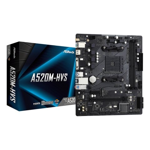 Pb Asrock A520m-hvs Skt Am4 2ddr4  2usb3,2 1m.2  4sata Glan 