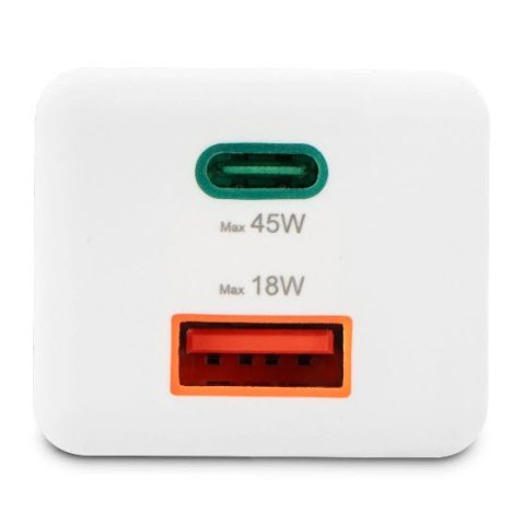 Cargador De Pared Hama 45w 1xusb-c Pd 1xusb-a Minicargador Color Blanco