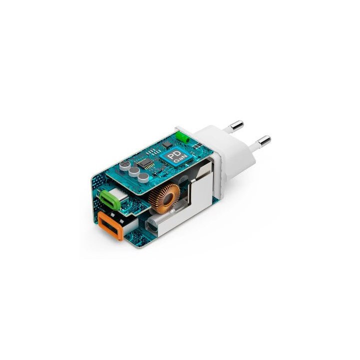 Cargador De Pared Hama 45w 1xusb-c Pd 1xusb-a Minicargador Color Blanco