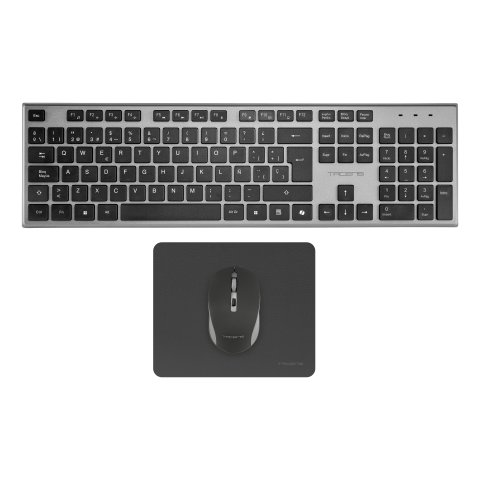 Teclado Mouse Y Alfombrilla Wireless Tacens Zenith Low Profile Tecla Copilot 3200dpi Color Negro