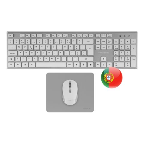 Teclado Mouse Y Alfombrilla Wireless Tacens Zenithwpt Low Profile Tecla Copilot 3200dpi Negro Portugues