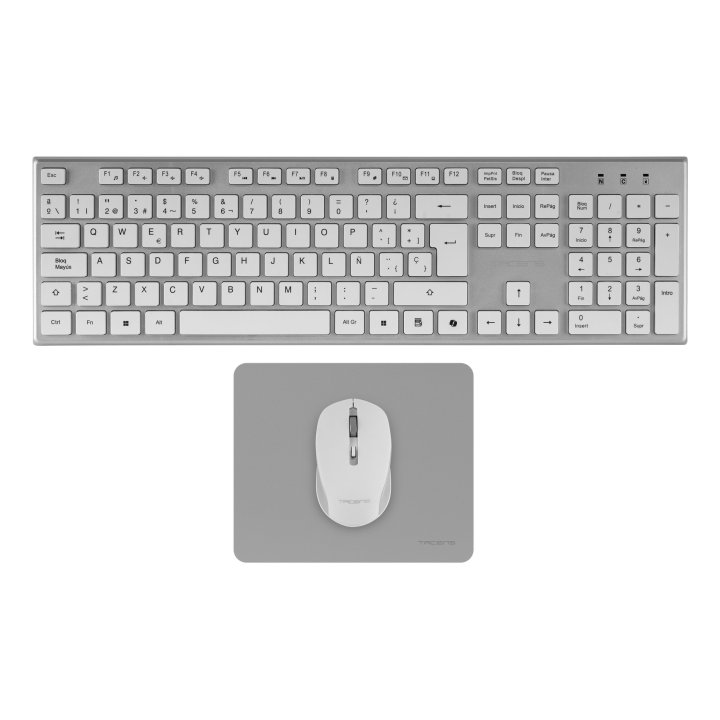 Teclado Mouse Y Alfombrilla Wireless Tacens Zenithwpt Low Profile Tecla Copilot 3200dpi Negro Portugues