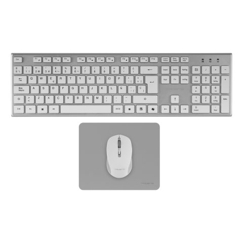 Teclado Mouse Y Alfombrilla Wireless Tacens Zenithwpt Low Profile Tecla Copilot 3200dpi Negro Portugues