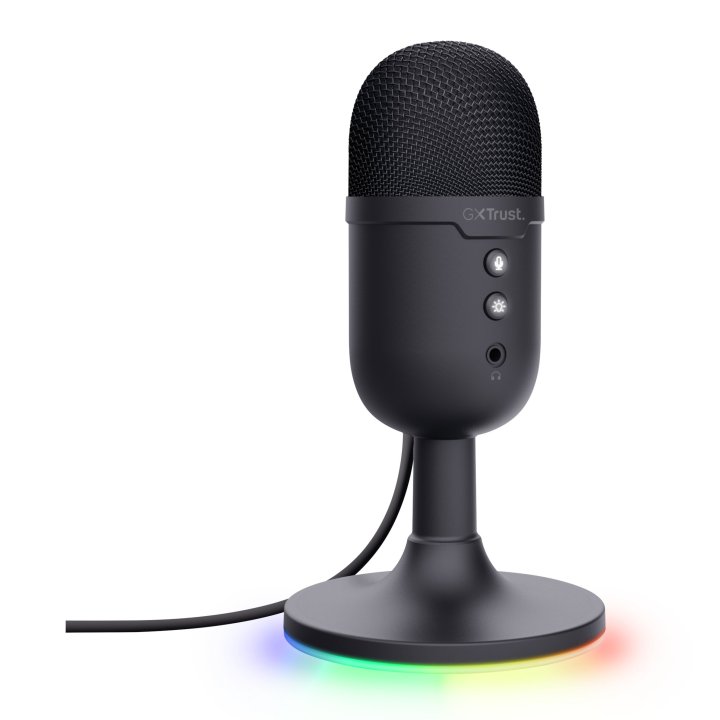 Microfono Trust Gxt 234 Yunix Negro Usb Cable 180cm Rgb Salida Auriculares Boton Mute