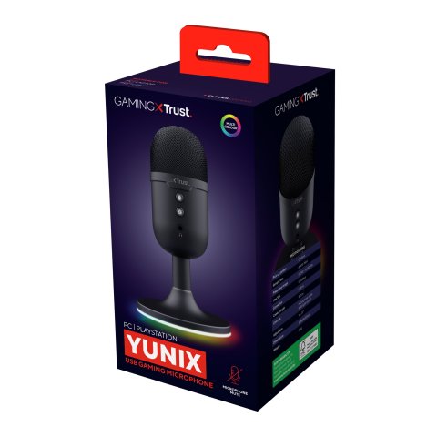 Microfono Trust Gxt 234 Yunix Negro Usb Cable 180cm Rgb Salida Auriculares Boton Mute