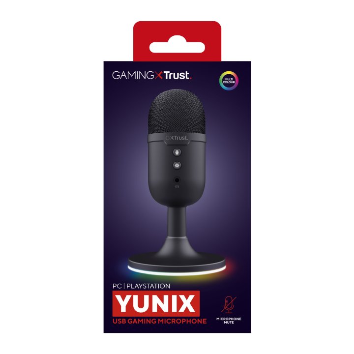 Microfono Trust Gxt 234 Yunix Negro Usb Cable 180cm Rgb Salida Auriculares Boton Mute