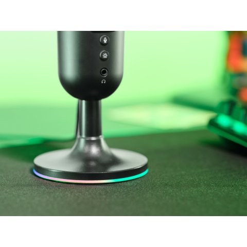 Microfono Trust Gxt 234 Yunix Negro Usb Cable 180cm Rgb Salida Auriculares Boton Mute