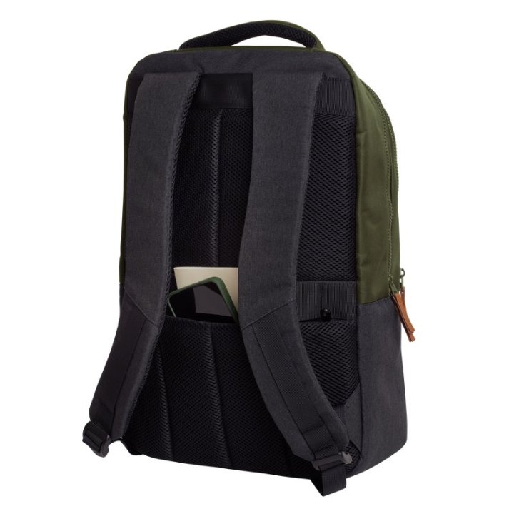 Mochila Trust Lisboa Color Verde Para Portatiles Hasta 16" 3 Compartimientos 23l