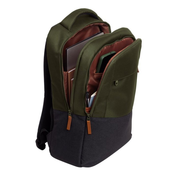 Mochila Trust Lisboa Color Verde Para Portatiles Hasta 16" 3 Compartimientos 23l