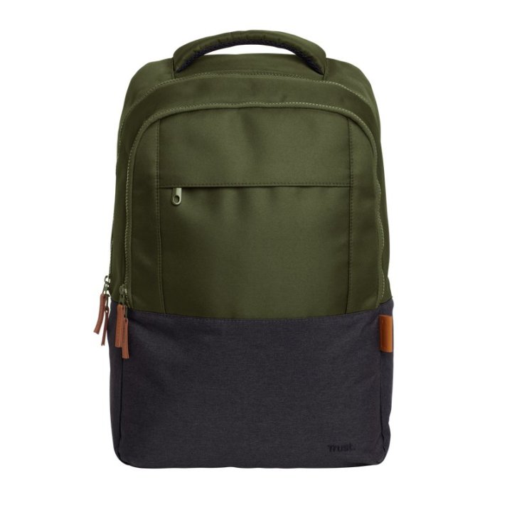 Mochila Trust Lisboa Color Verde Para Portatiles Hasta 16" 3 Compartimientos 23l