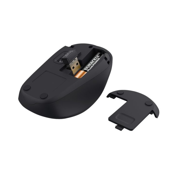 Mouse Trust Wireless Yvi+ Eco Negro 1600dpi Ajustable 4 Botones