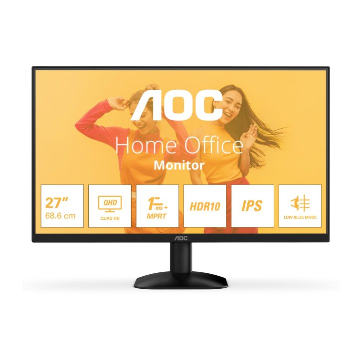 Monitor 27" Dp Hdmi Aoc Q27b35e Ips Qhd 2560x1440 1ms 75hz Vesa 100x100 Negro