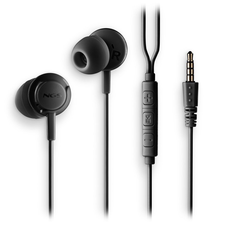 Auricular Intrauditivo Ngs Cross Flip Negro Jack 3.5mm Microfono Cable 120cm Controles