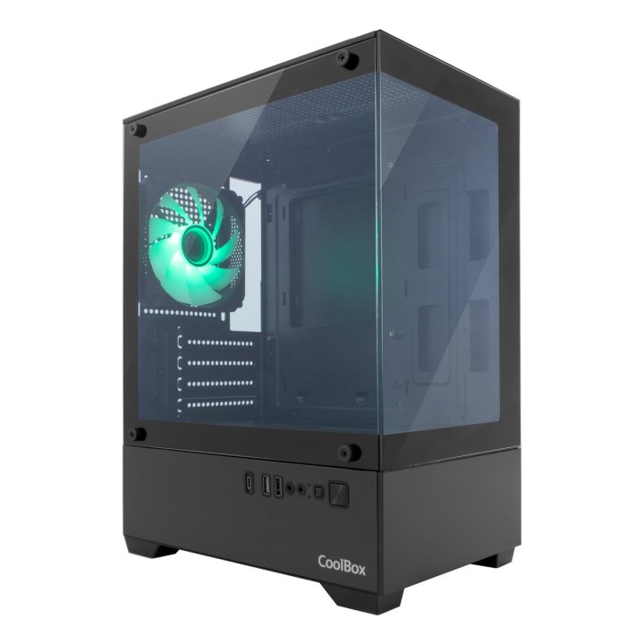 Caja Micro Atx Coolbox Gm2000 Vision Lite Gpu Max 280mm 1x3.5 1x2.5 Usb-c Negro 