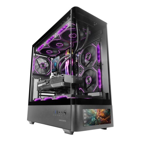 Caja Atx Semitorre Mars Gaming Mlcdpro Cristal Templado Curvo Pantalla Lcd 7,2" Gpu 440mm Color Negro