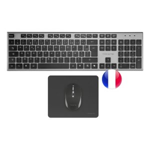 Teclado Mouse Y Alfombrilla Wireless Tacens Zenithwfr Low Profile Tecla Copilot 3200dpi Negro Frances