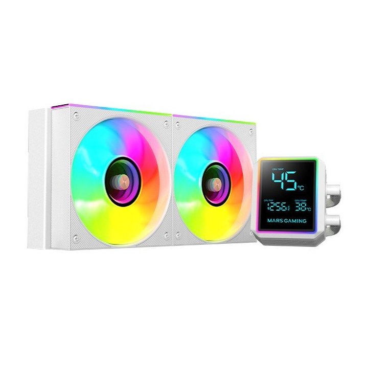 Sistema De Refrigeracion Liquida Mars Gaming Mllcdpro240w 2x120mm Argb 500w Tdp Pantalla Lcd Blanc  O