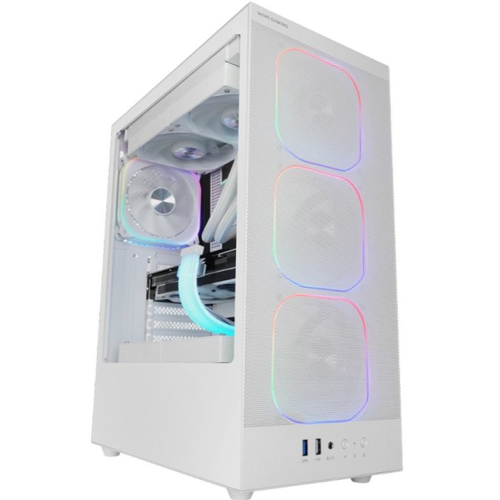 Caja Atx Mars Gaming Mcnebulaw Lateral Cristal Templado Frontal Mesh Gpu 302mm Blanco