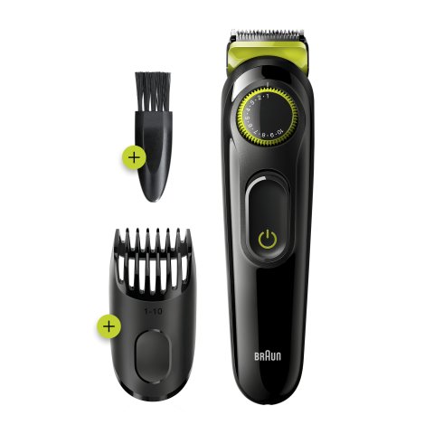 Recortadora De Barba Braun Bt3221 eu 20 Ajustes Corte 0,5 - 10mm Recargable Negro