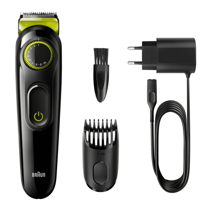 Recortadora De Barba Braun Bt3221 eu 20 Ajustes Corte 0,5 - 10mm Recargable Negro