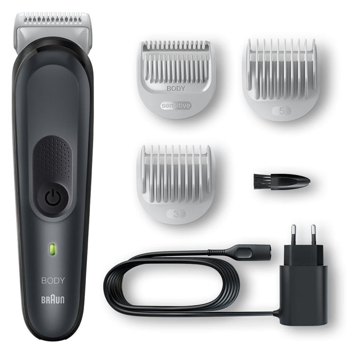 Afeitadora Corporal Braun Bg3350 Inalambrica Corte 0.5-5mm 3 Peines Fijos Recargable
