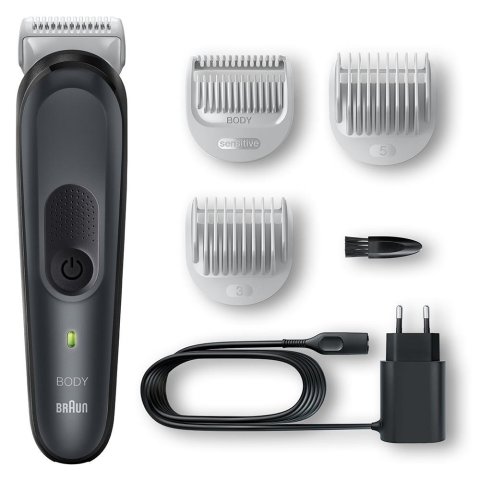 Afeitadora Corporal Braun Bg3350 Inalambrica Corte 0.5-5mm 3 Peines Fijos Recargable