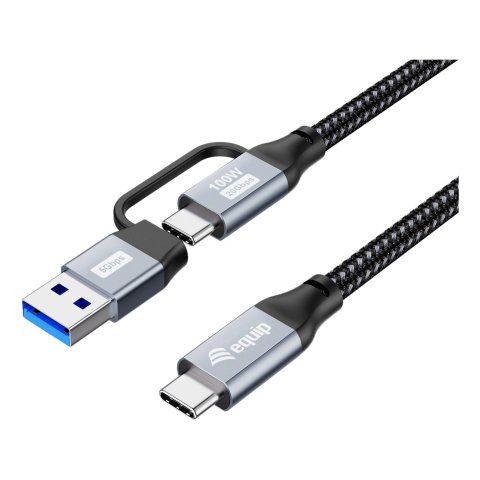 Cable Usb-c Macho Usb-c Macho 2m Equip Usb 3.2 Gen 2x2 100w 20v 5a 20gbps 4k60h E-mark Adapt. Usb-a 