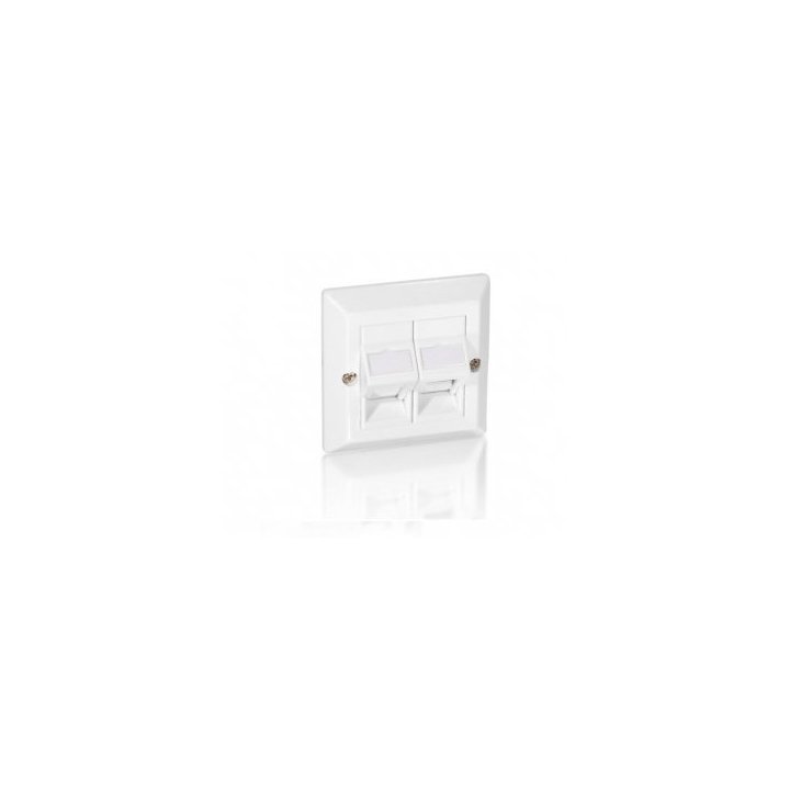 Placa Frontal Universal Equip Roseta Keyston 2 Puertos 45º 760301