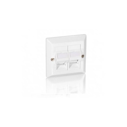 Placa Frontal Universal Equip Roseta Keyston 2 Puertos 45º 760301